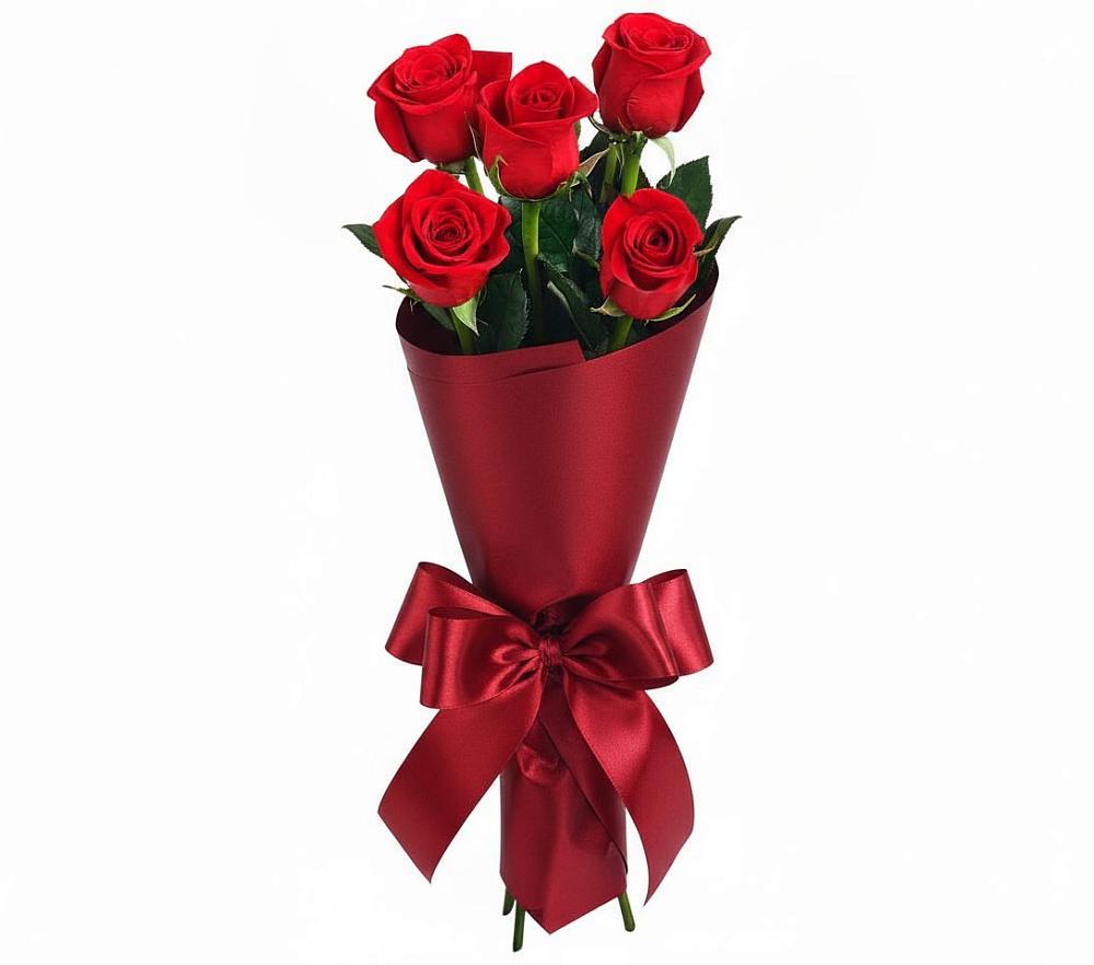 Букет 5 Красных роз Эдлесс Лав в Непецино