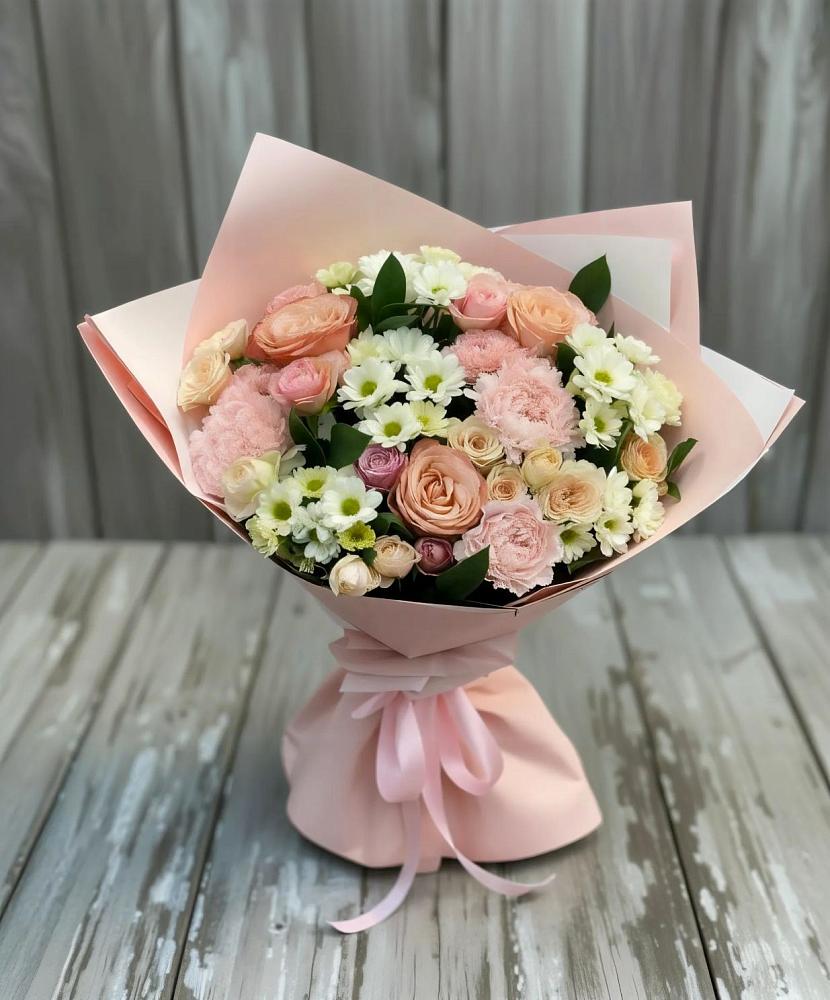 Букет цветов из: Гвоздики, Розы и Хризантемы в Непецино