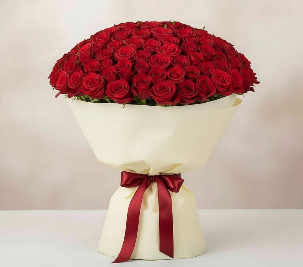 Букет 101 Красная роза Милано в Непецино