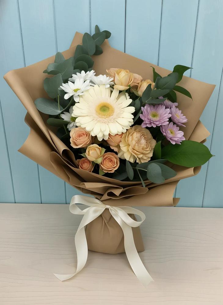 Букет цветов из: Герберы и Хризантемы в Непецино