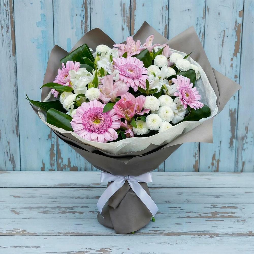Букет цветов из: Герберы, Альстромерии и Хризантемы в Непецино