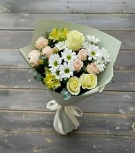 Букет цветов из:  Альстромерии, Розы и Хризантемы #REPLACE_PRED# Непецино
