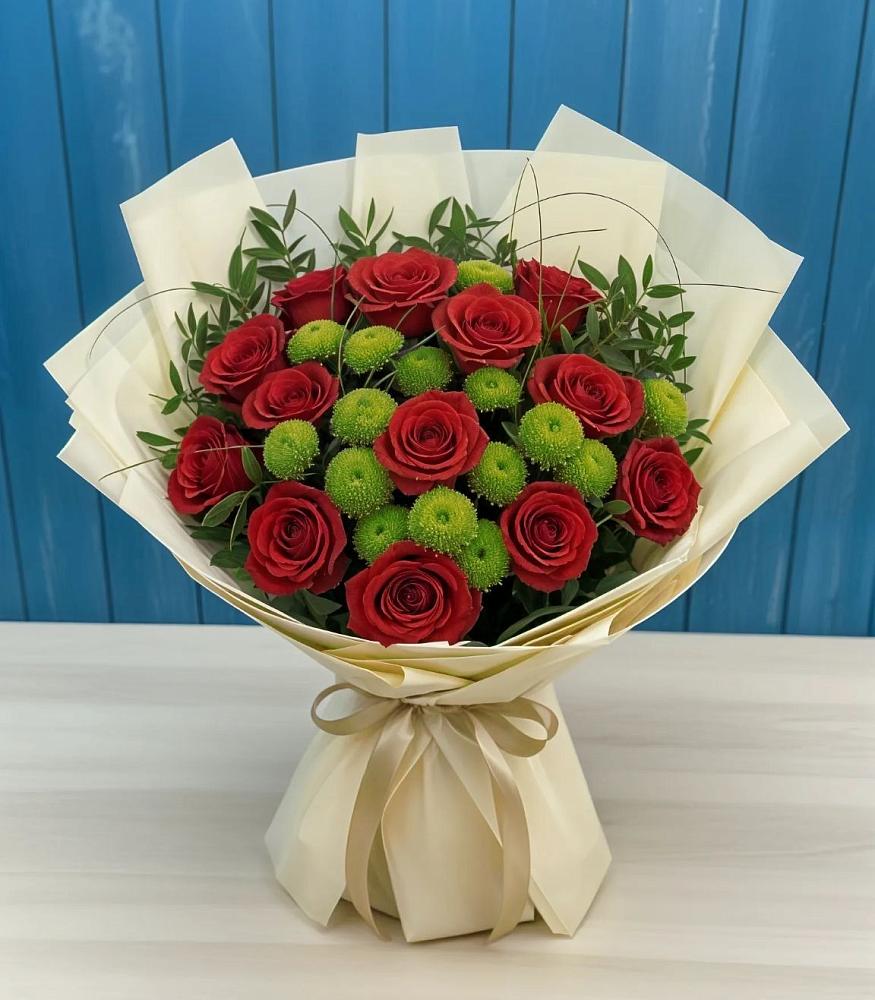 Букет цветов из: Розы и Хризантемы в Непецино