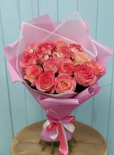 Букет 15 Розовых роз Равель в Непецино