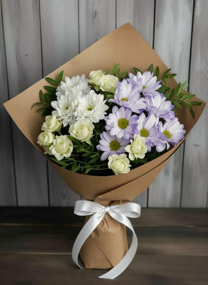 Букет цветов из: Хризантемы и Розы в Непецино